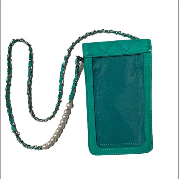 Badgley Mischka Leather Pearl Strap Phone Case - Picture 2 of 3